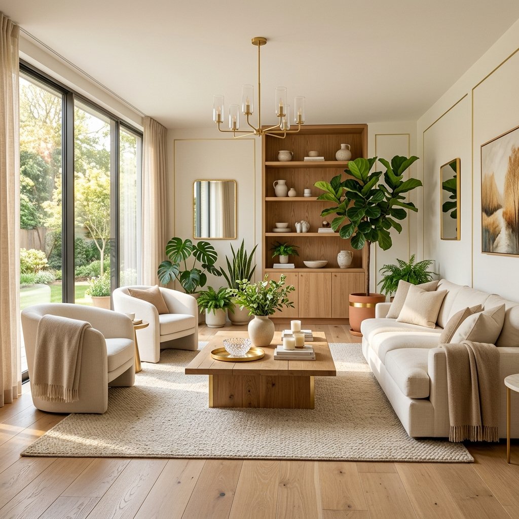 Sunlit Living Room in Ivory